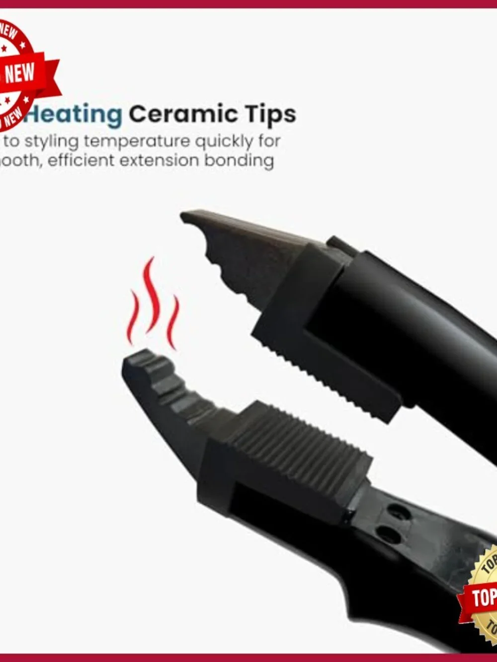 Heated Hair Extension Wand with Adjustable Temperature & Pliers